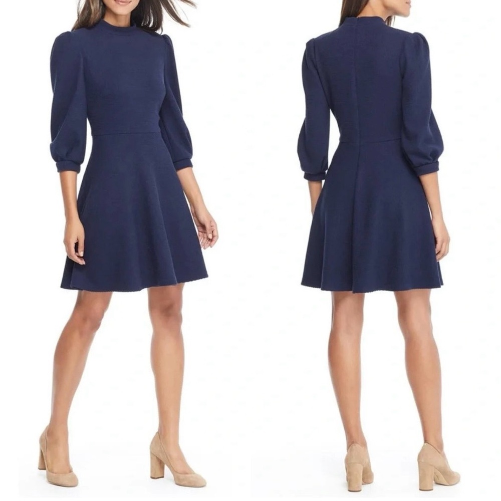 Gal Meets Glam Navy Long Sleeve Dress